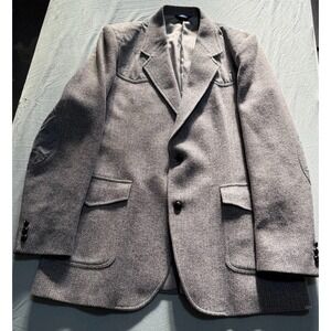 Vintage Pendleton Sport Coat Blazer Mens Sz 46L Wool Elbow Patches Tweed Western